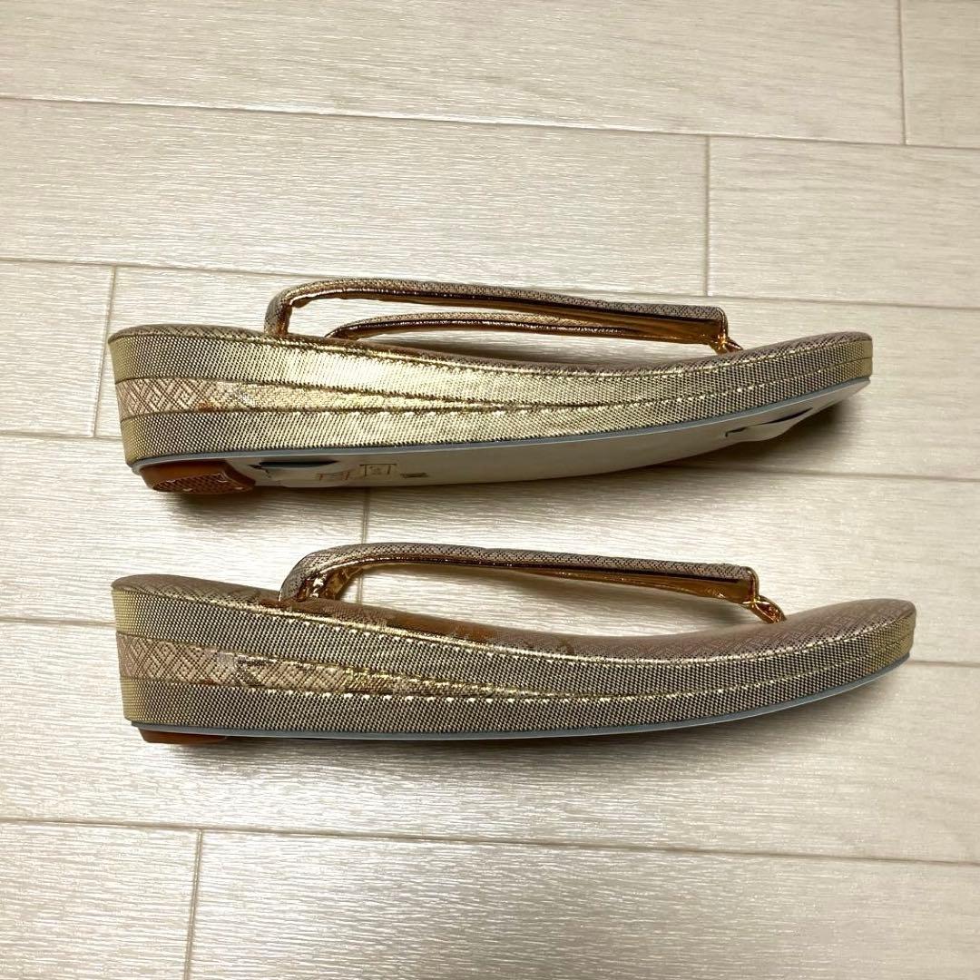 《未使用》草履バッグセット　フォーマル　帯地　ゴールド