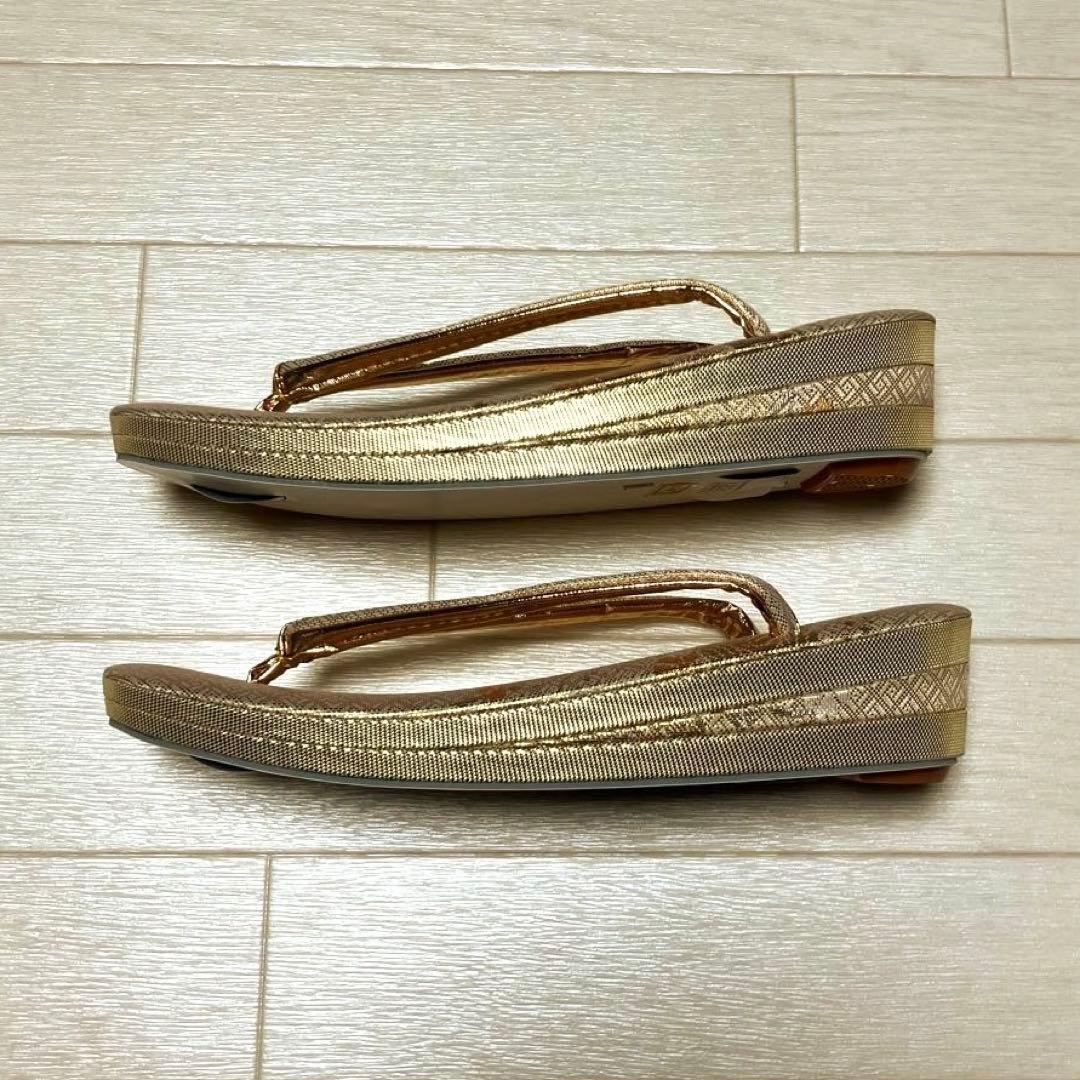 《未使用》草履バッグセット　フォーマル　帯地　ゴールド