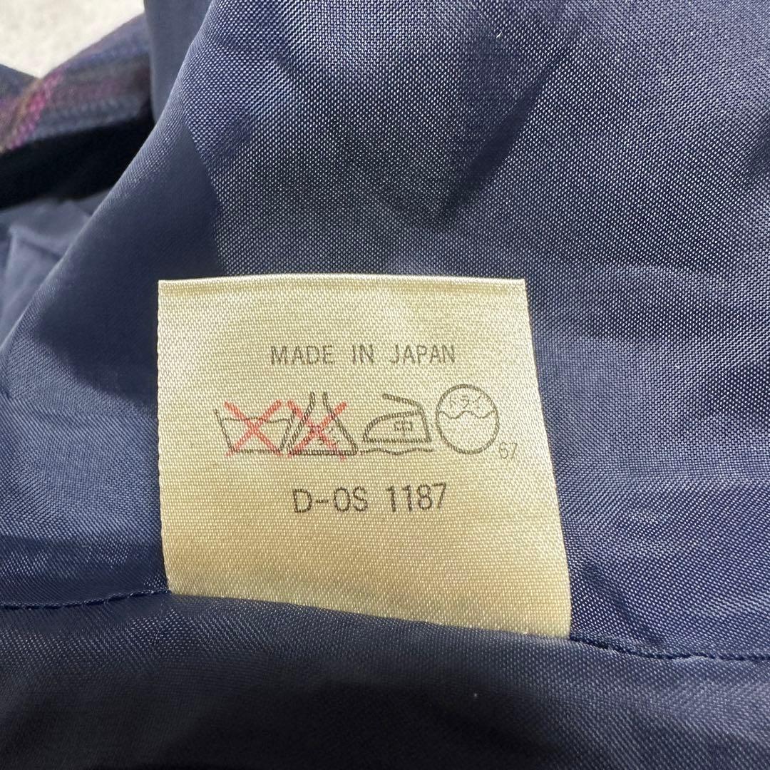 カステルバジャック スカート チェック ウール100% ゴルフウェア 紺 M