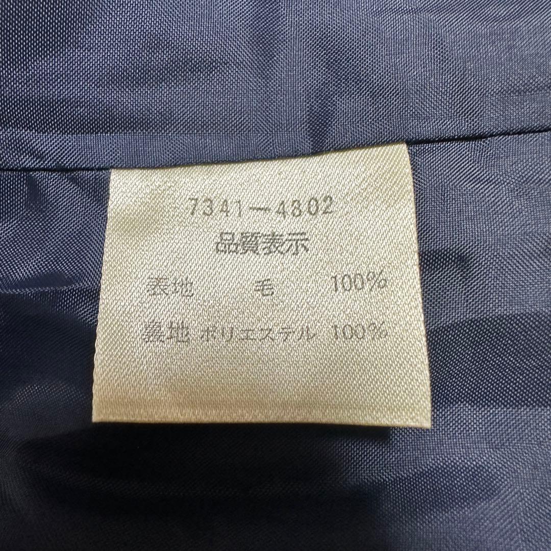 カステルバジャック スカート チェック ウール100% ゴルフウェア 紺 M