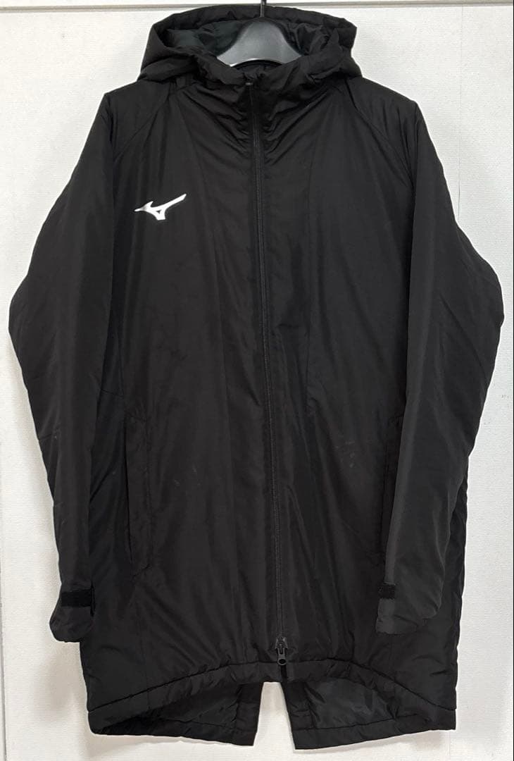 ミズノ公式 ブレスサーモ中綿 ミドル丈コート 黒　Mサイズ