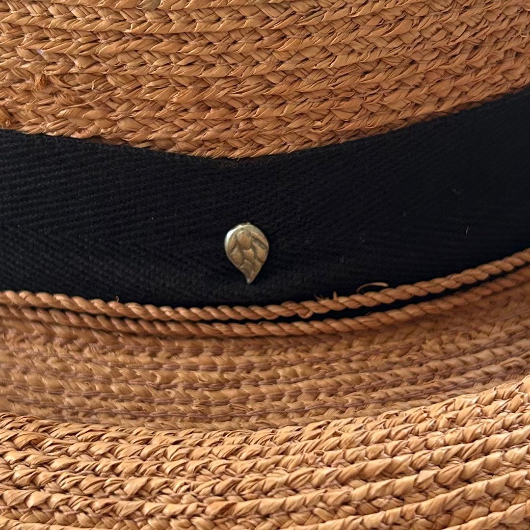 希少デザイン ヘレンカミンスキー 麦わら帽子 カンカン ラフィア リボン