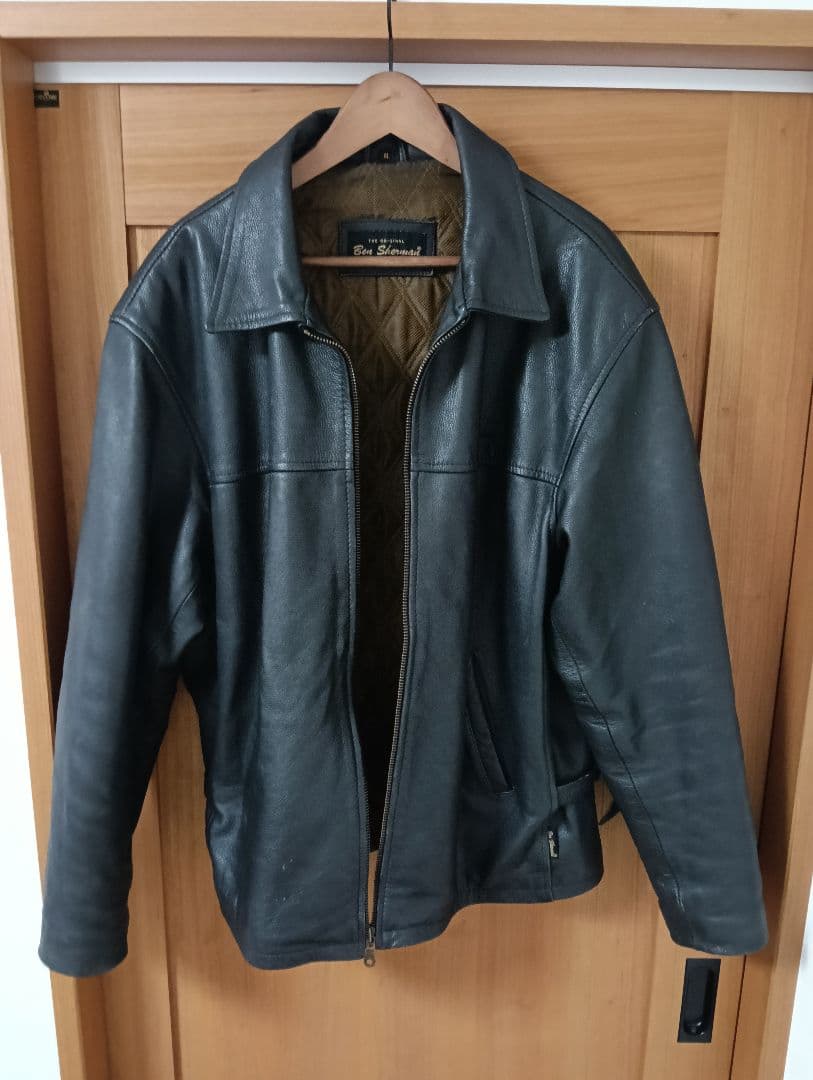 ベンシャーマン　本革 スポーツジャケット ブラック XL