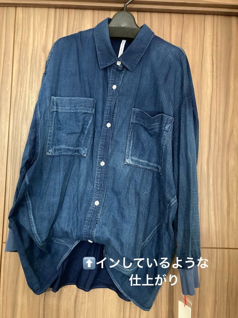 【ミッキー様】dignite collier シアーデニムシャツ袖リブ/ネイビー