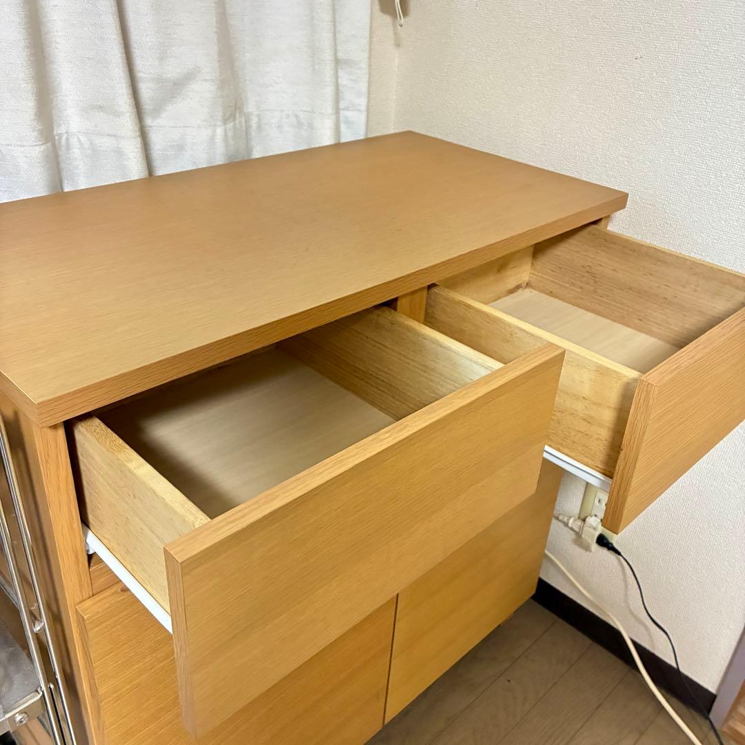 無印良品 オーク材キャビネット・木製扉幅８０×奥行４０×高さ８３ｃｍ 廃盤品