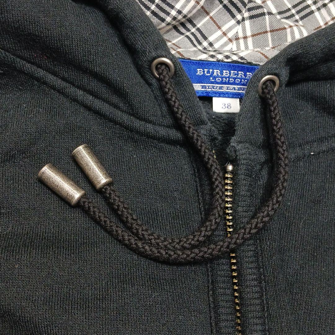 ✨美品✨バーバリーブルーレーベル　ノバチェック　パーカー　ホースロゴ　38