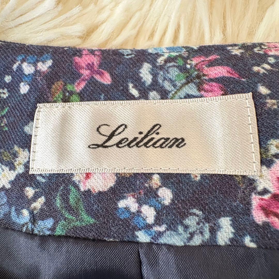 美品✨大きめ　レリアン　花柄ロングワンピース　Aライン　フレア　タック　13+