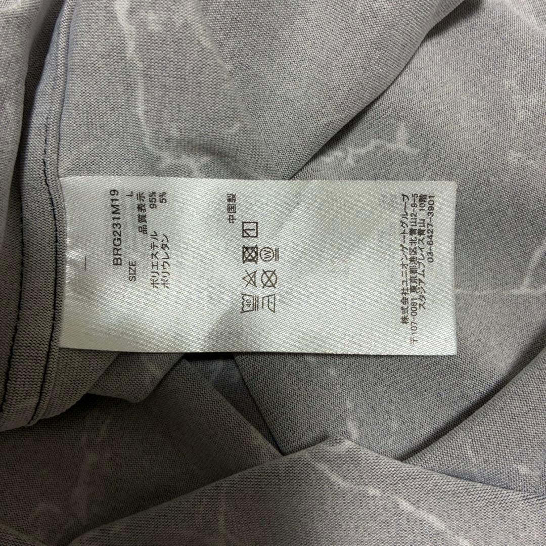 BRIEFING ポロシャツ / リラックス　フィットシャツ ブラック総柄 L