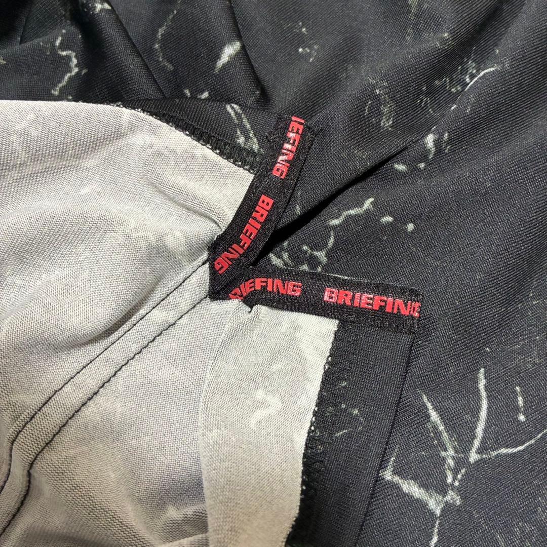 BRIEFING ポロシャツ / リラックス　フィットシャツ ブラック総柄 L