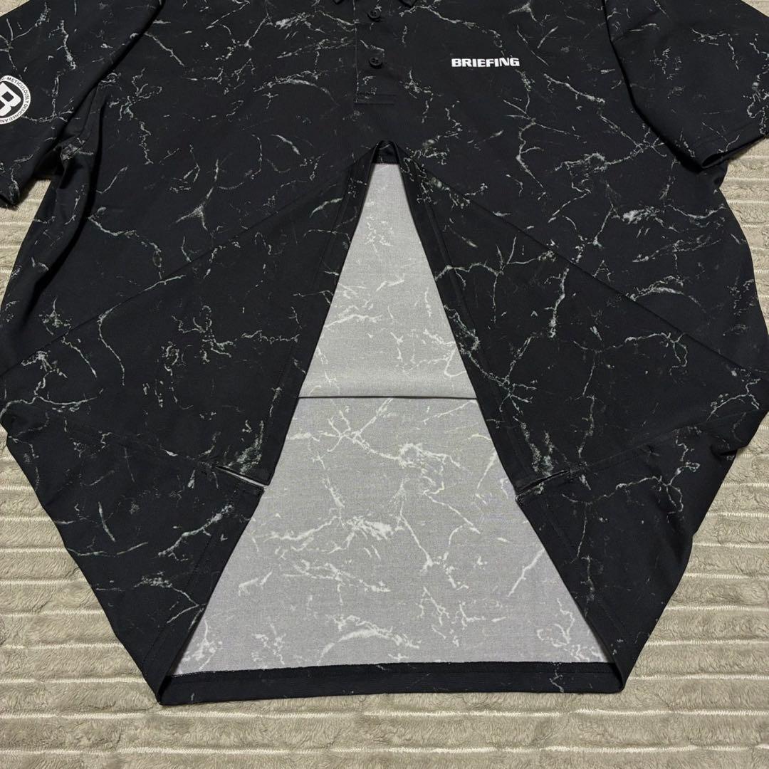 BRIEFING ポロシャツ / リラックス　フィットシャツ ブラック総柄 L