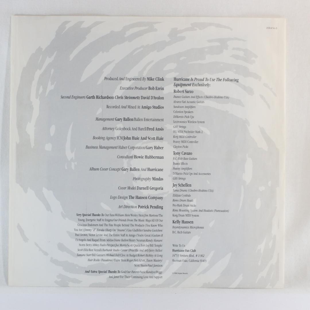 独LP Hurricane Over The Edge ドイツ盤 初回プレス