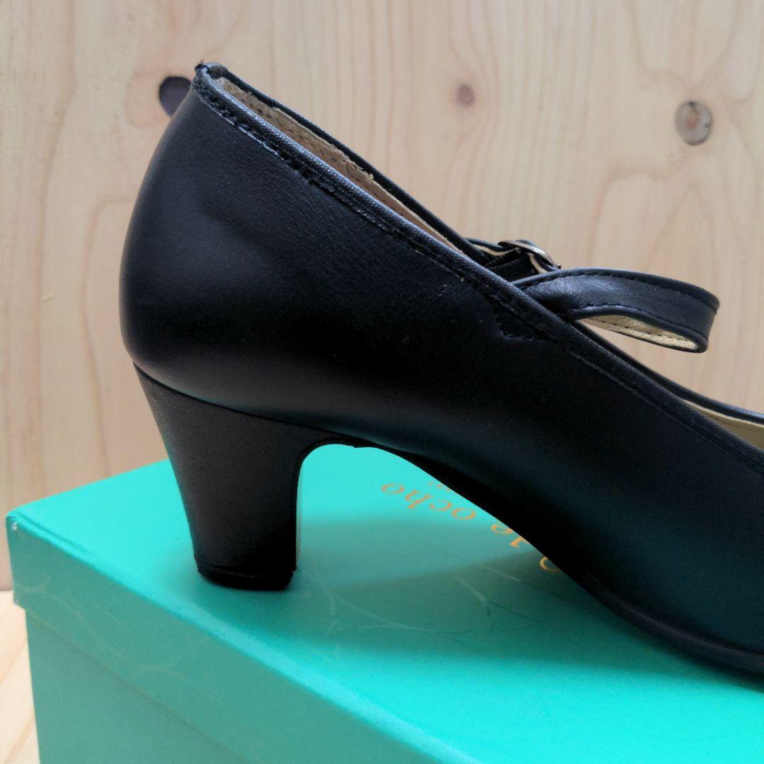 メイドインスペイン黒色ベルト革系フラメンコ中古美品ヒール靴エスパーニャサイズ37