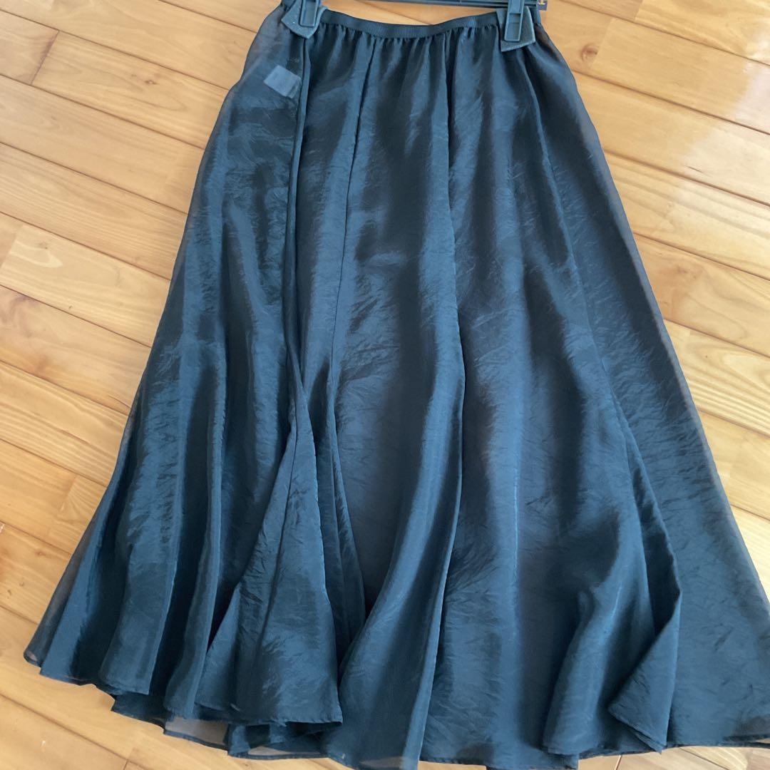 ルーニィ　シアー　レイヤードワンピース黒　ブラックスカートセット結婚式　ドレス