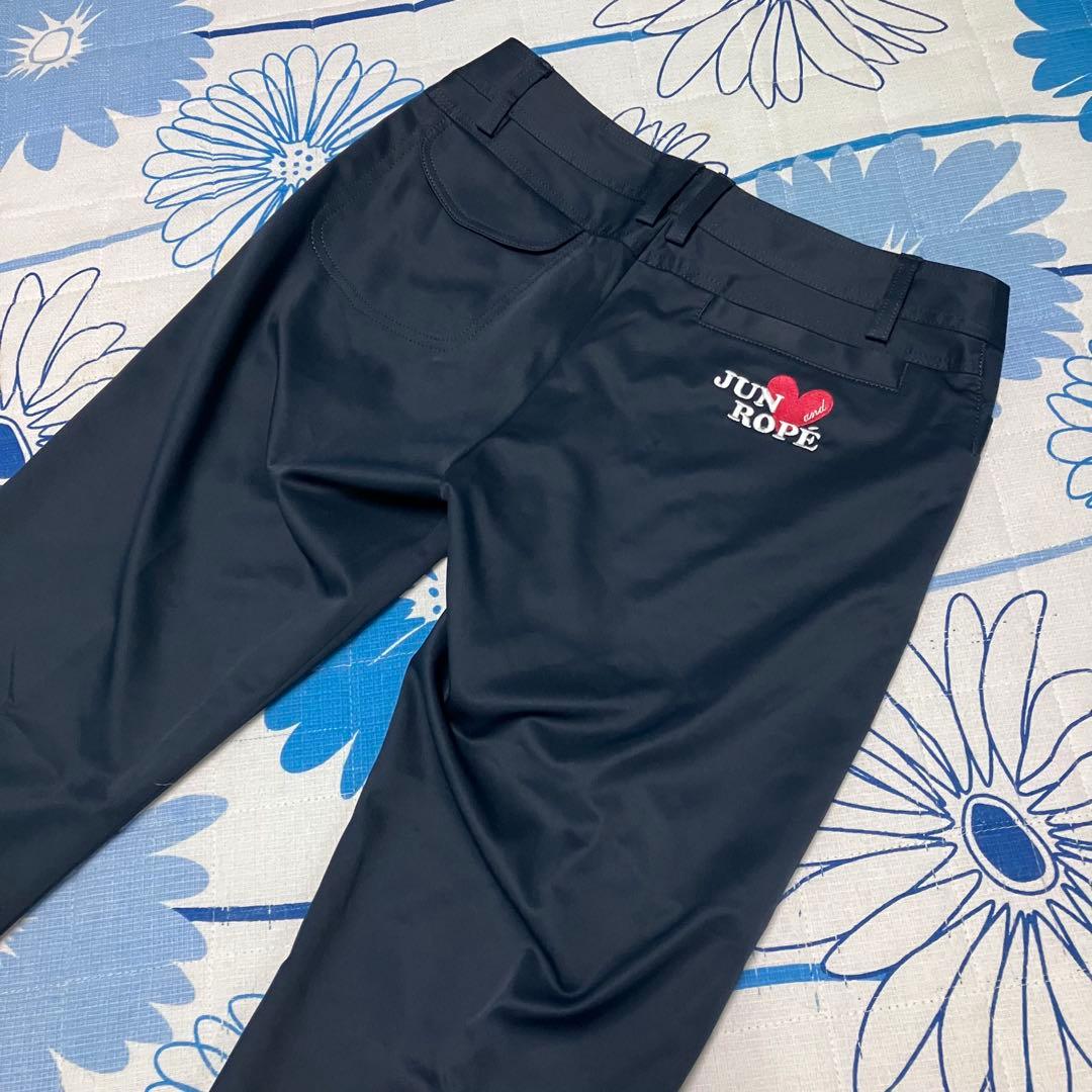 【希少】JUN&ROPE ハート　ロゴ　刺繍　サイドライン　フレア　パンツ