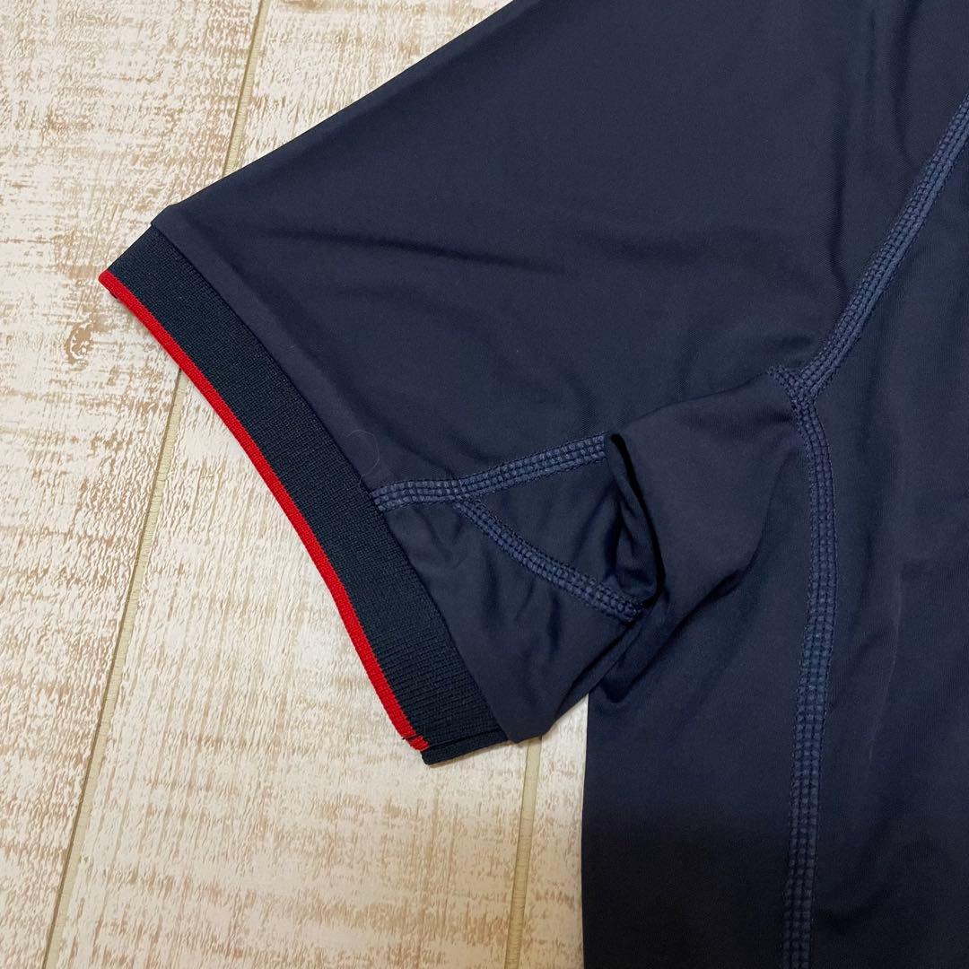 新品 キャロウェイ レッド 半袖モックネック ツアーモデル ネイビー Lサイズ