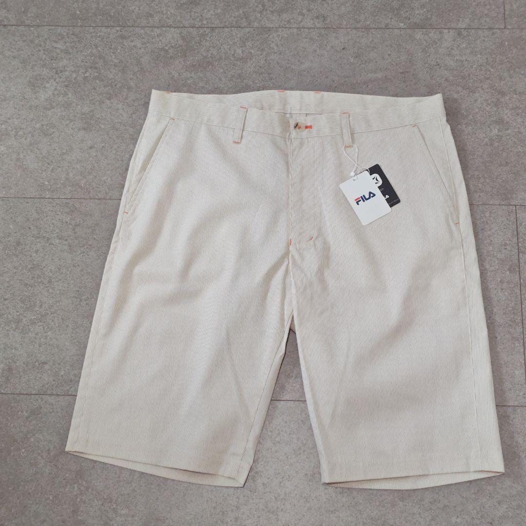 【フィラ/FILA】タグ付きゴルフハーフパンツ ストライプ ストレッチ W92