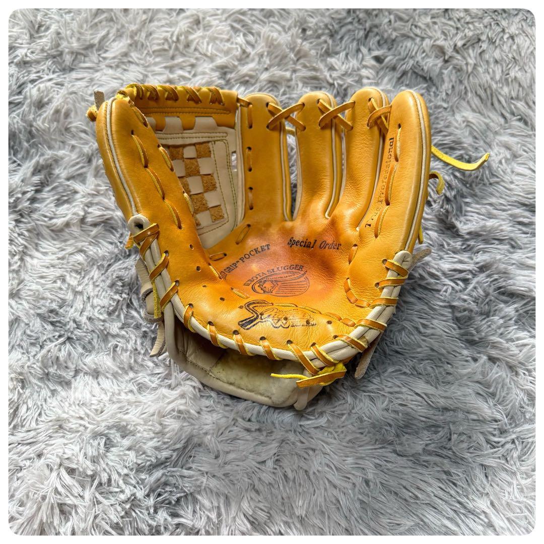 久保田Slugger 軟式グローブ オーダー　7 ホワイト/イエロー