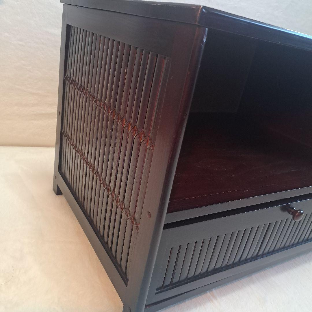 バンブー キャビネット 収納家具 ダークブラウン 竹製 インテリア