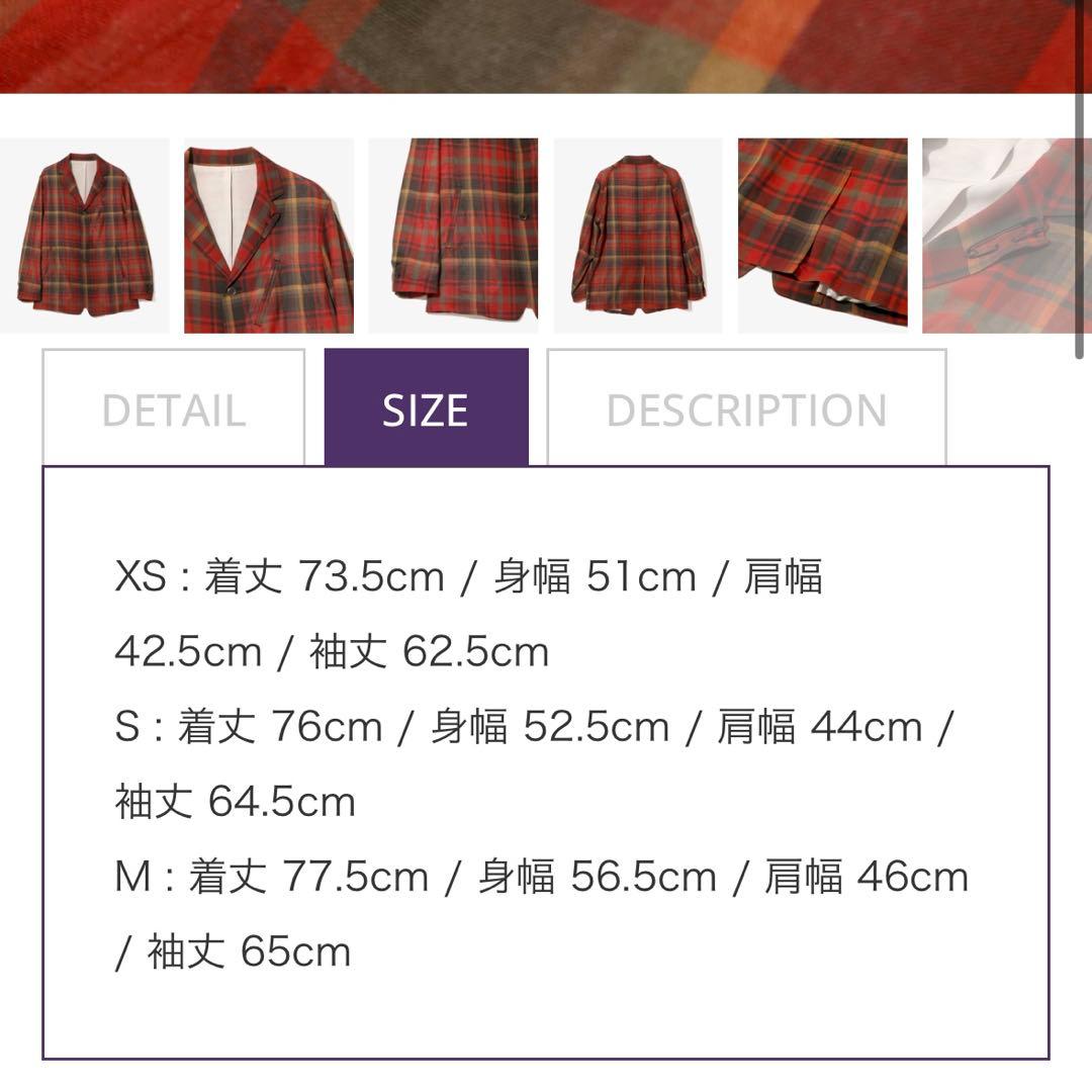 needles W/N MADRAS CHECK 赤　セットアップ　上下セット