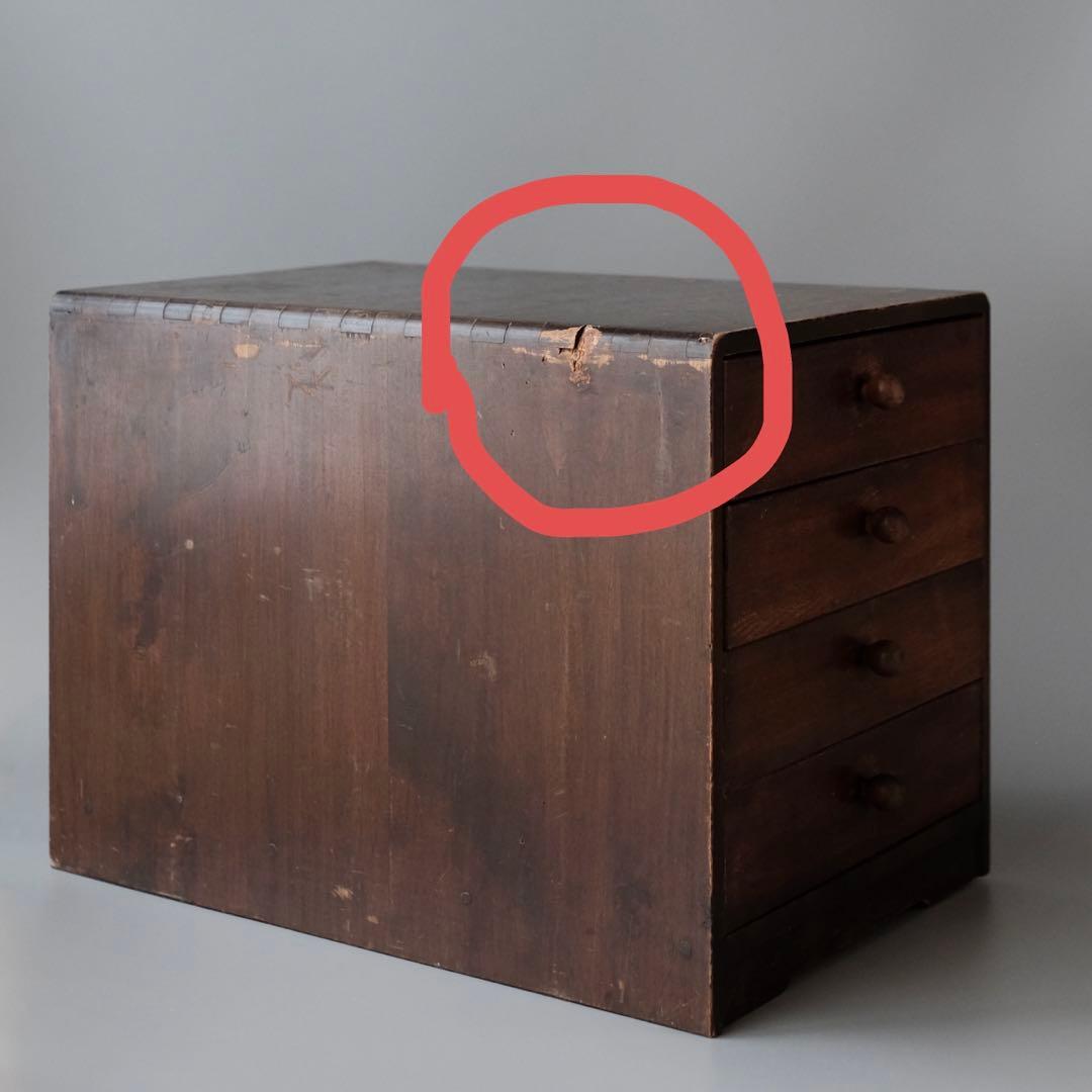 昭和木製四段引き出し 時代物