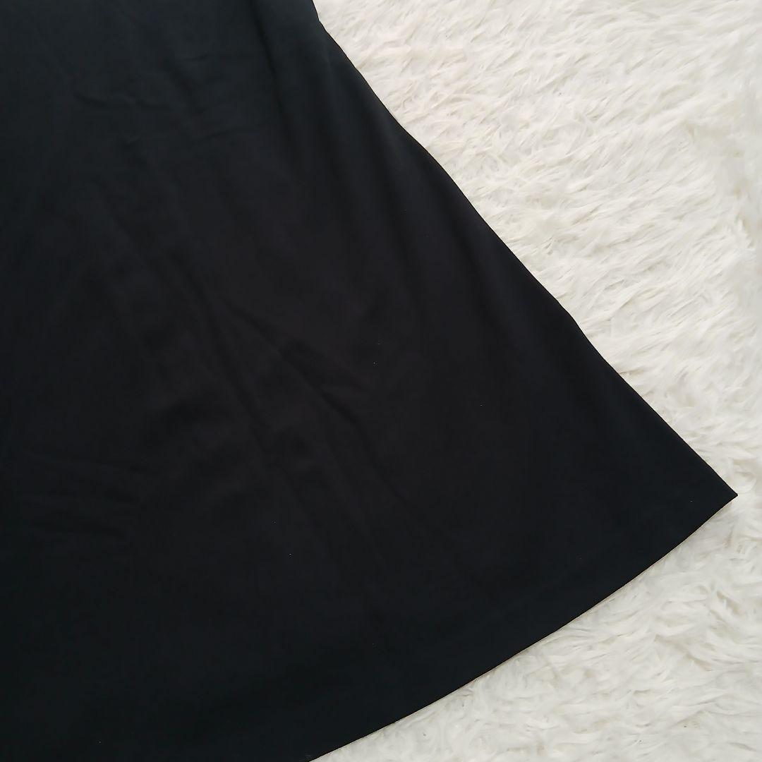 【極美品】【23区】ジャージーAラインワンピース ネイビー