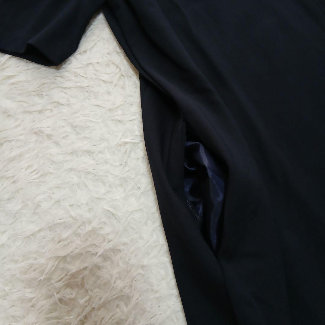 【極美品】【23区】ジャージーAラインワンピース ネイビー