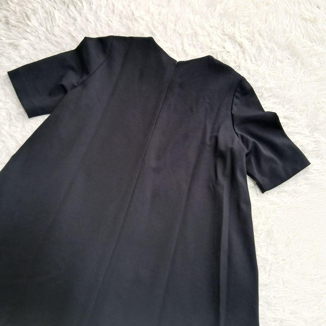 【極美品】【23区】ジャージーAラインワンピース ネイビー