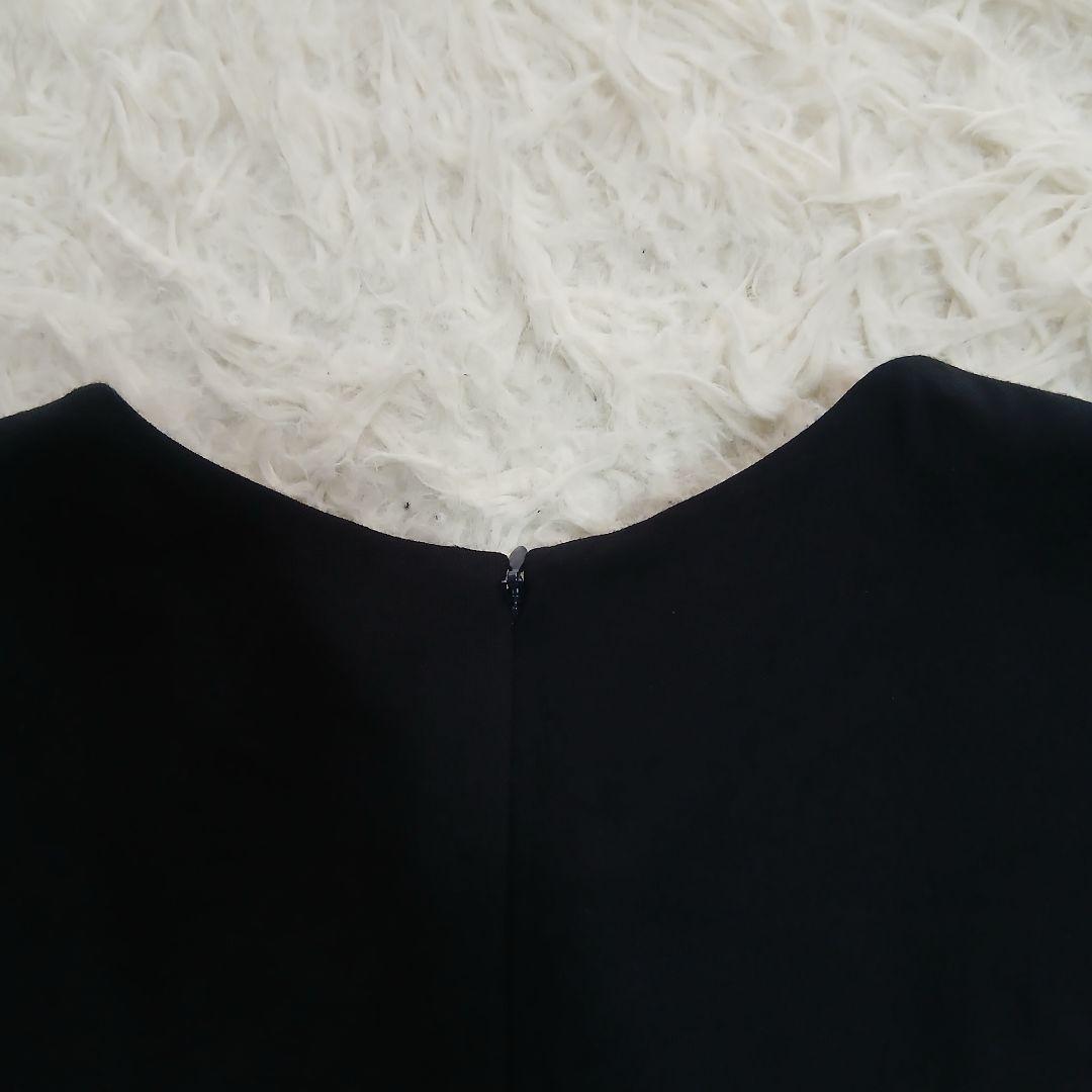 【極美品】【23区】ジャージーAラインワンピース ネイビー