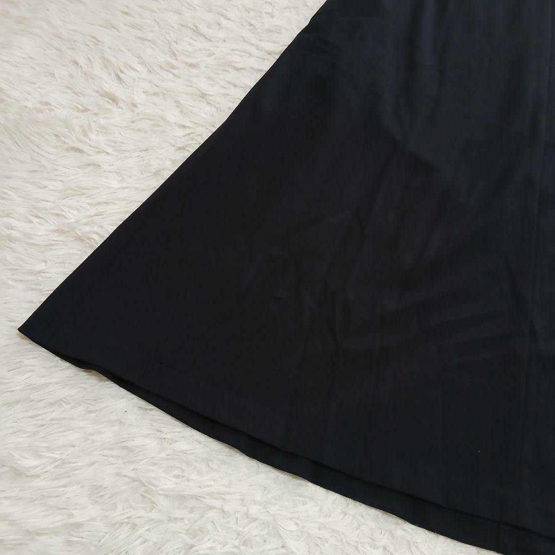 【極美品】【23区】ジャージーAラインワンピース ネイビー