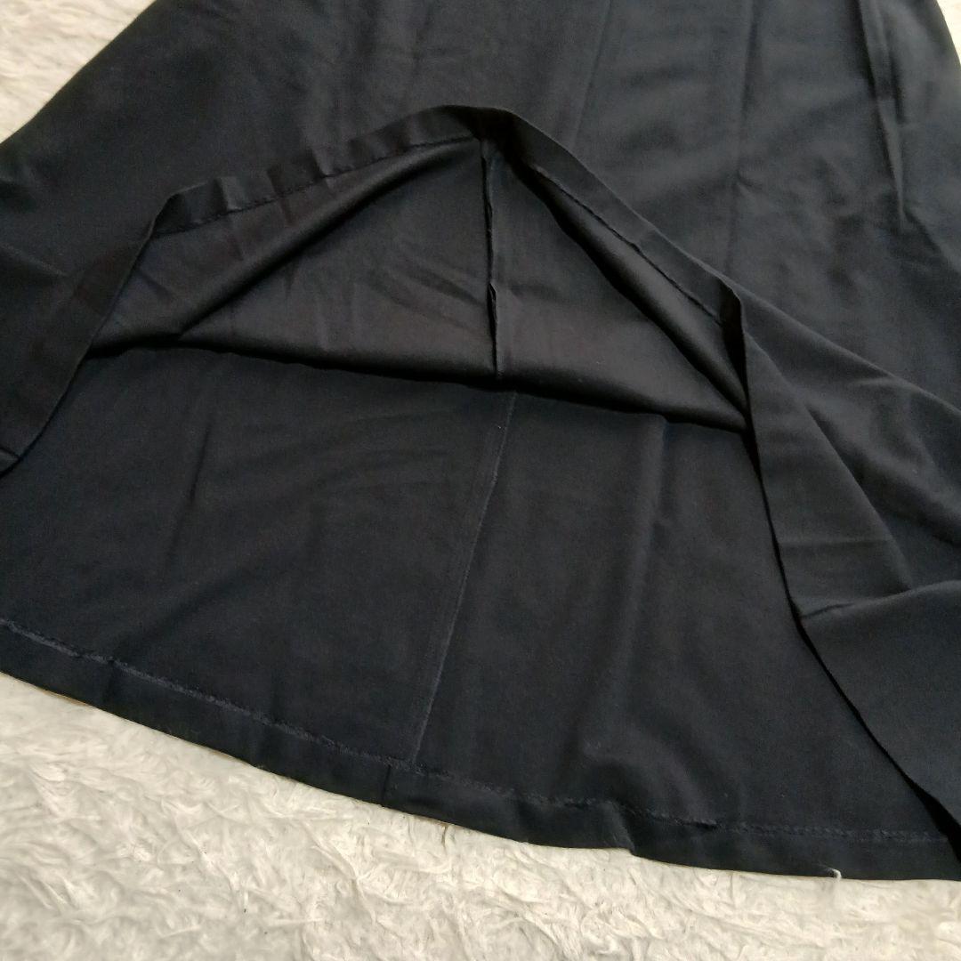 【極美品】【23区】ジャージーAラインワンピース ネイビー