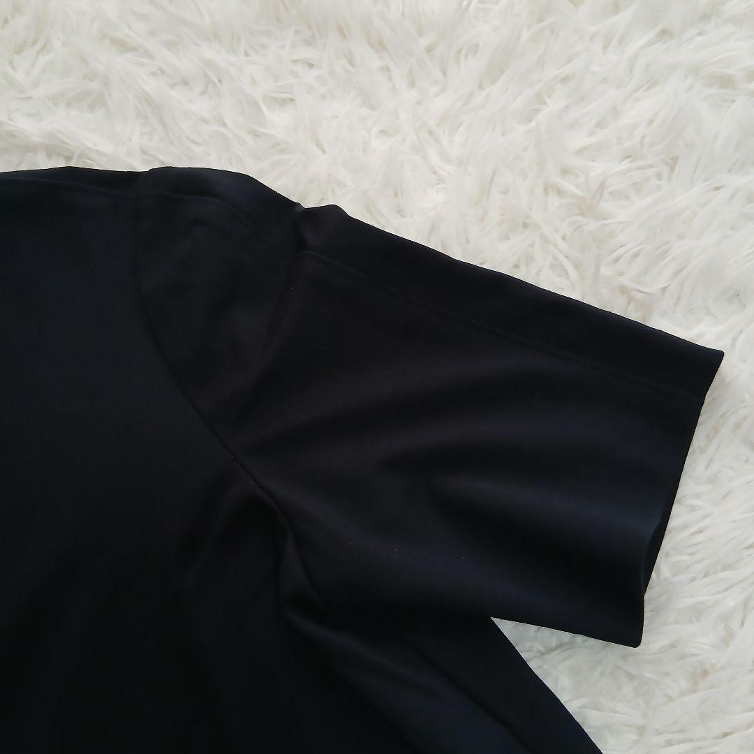 【極美品】【23区】ジャージーAラインワンピース ネイビー