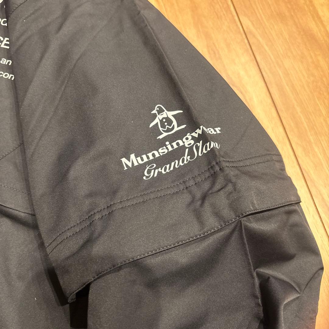 美品 マンシングウェア レインウェア 上下セット セットアップ L ゴルフ 黒