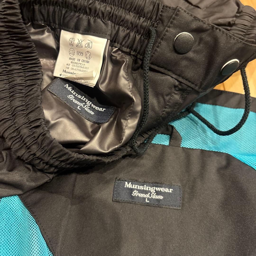 美品 マンシングウェア レインウェア 上下セット セットアップ L ゴルフ 黒