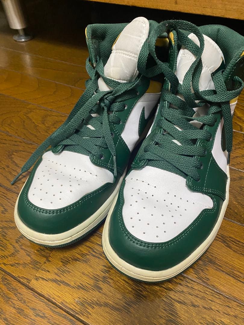 Air Jordan ハイカットシューズ グリーン/ホワイト/イエロー