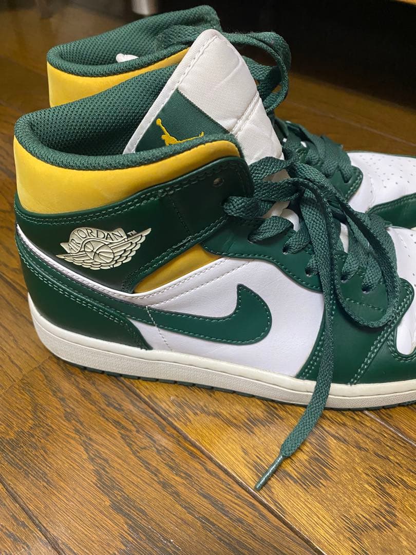 Air Jordan ハイカットシューズ グリーン/ホワイト/イエロー