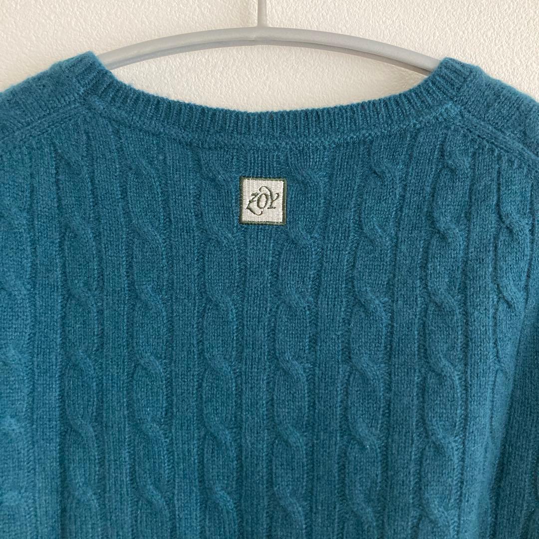 新品ゾーイZOY ティール長袖ケーブルニットセーターレディースSゴルフ