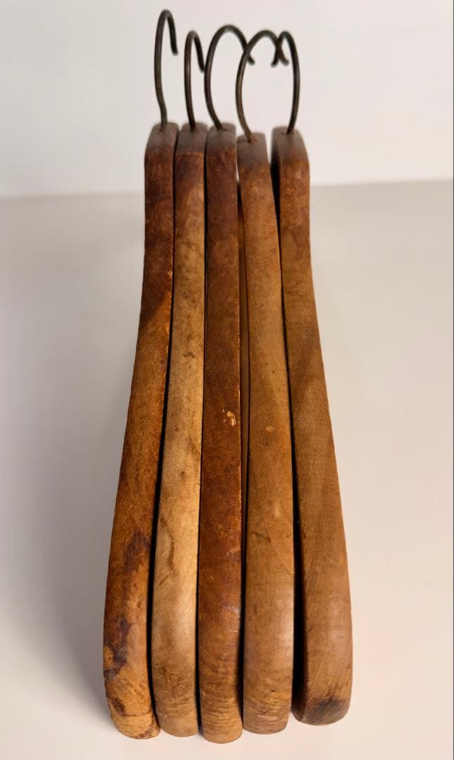 ヴィンテージハンガー 5本 アンティーク 木製 雑貨 レトロ 昭和 古道具