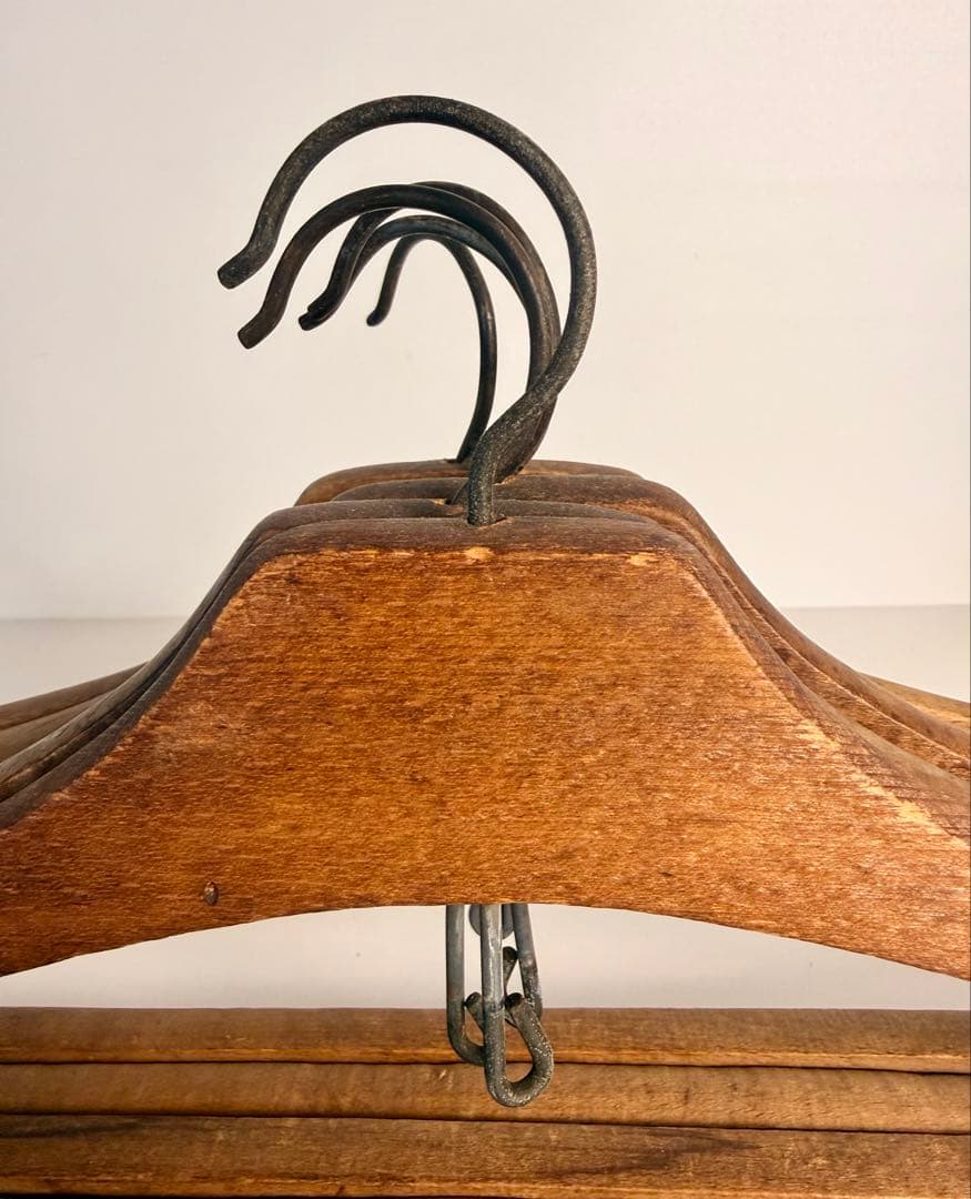ヴィンテージハンガー 5本 アンティーク 木製 雑貨 レトロ 昭和 古道具