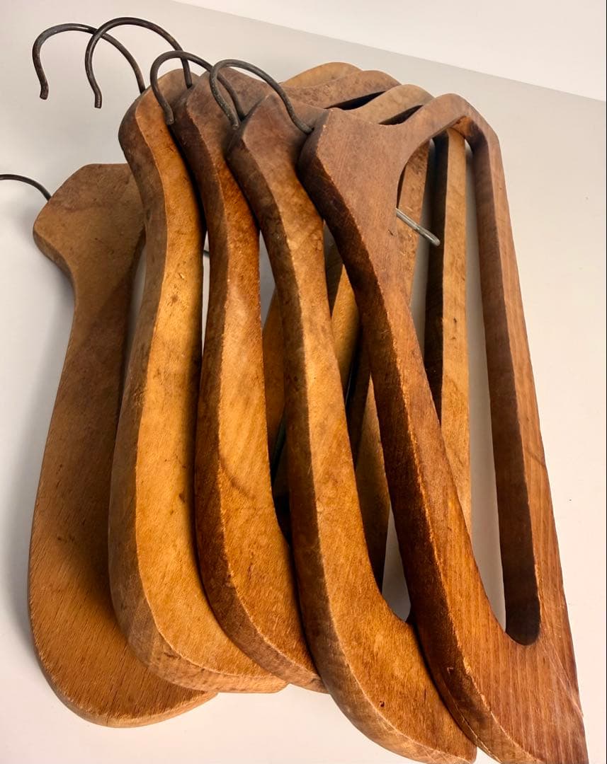 ヴィンテージハンガー 5本 アンティーク 木製 雑貨 レトロ 昭和 古道具