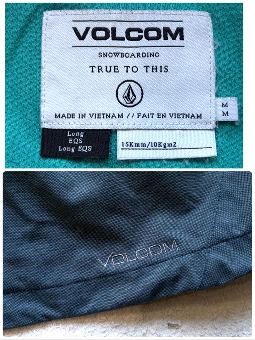 【美品】VOLCOM スノボ・スキーウェア セットアップ ハーフジップ 刺繍 M