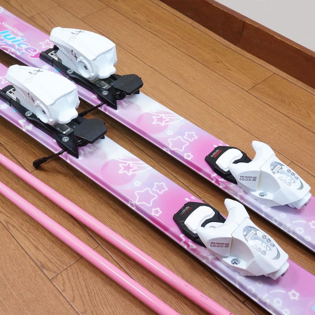 メンテ済 120cm 靴22cm SWALLOW スキーセット
