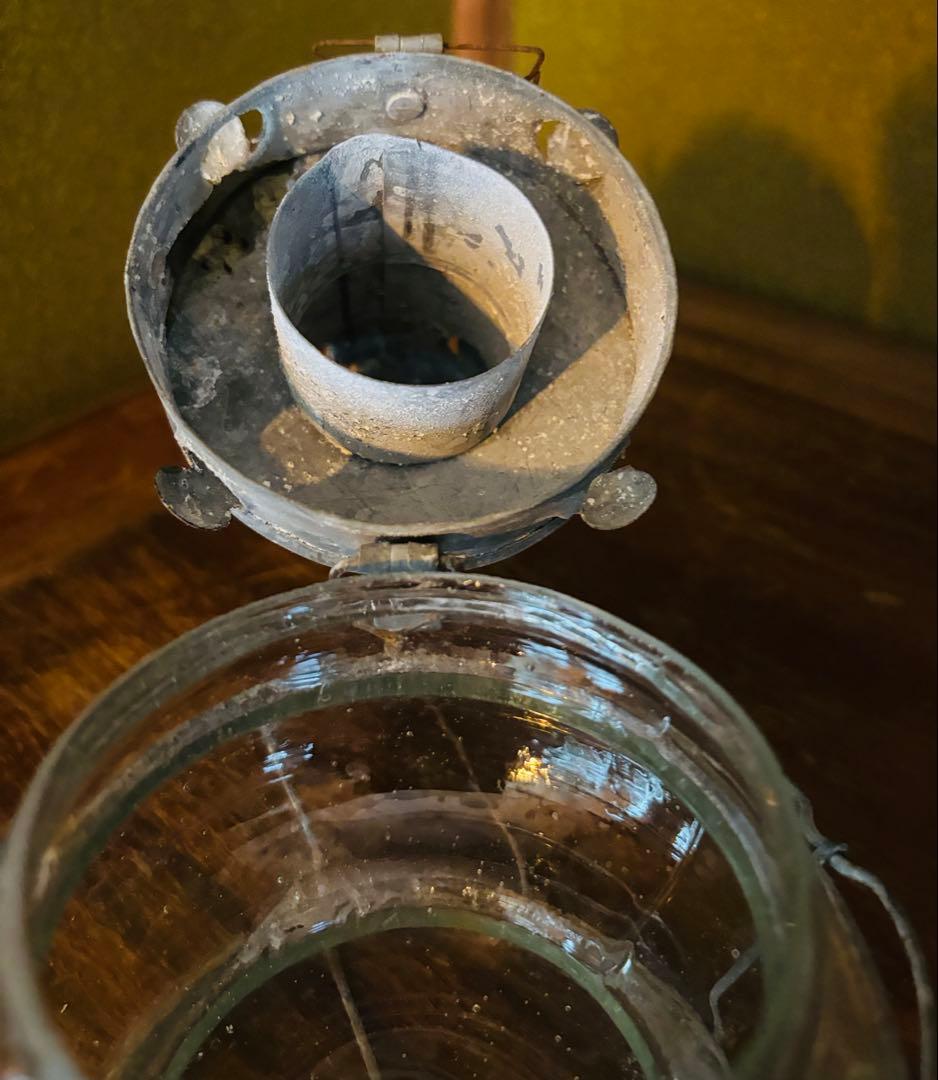 骨董　ヴィンテージ　ガラス　キャンドル　ランタン 気泡　レトロ　蝋燭　ろうそく