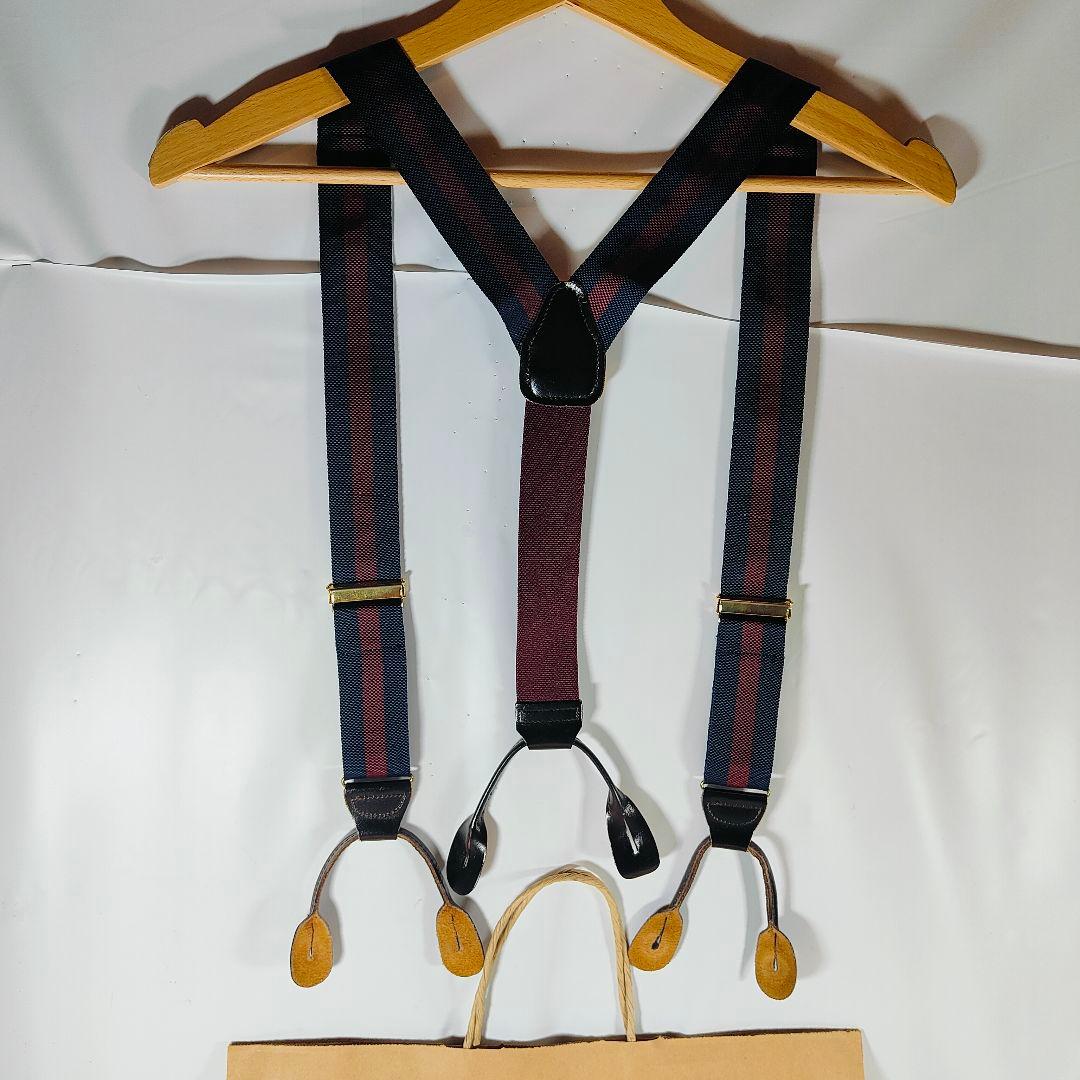【極美品】Brooks Brothers 高級サスペンダー　本革 英国製 正規品