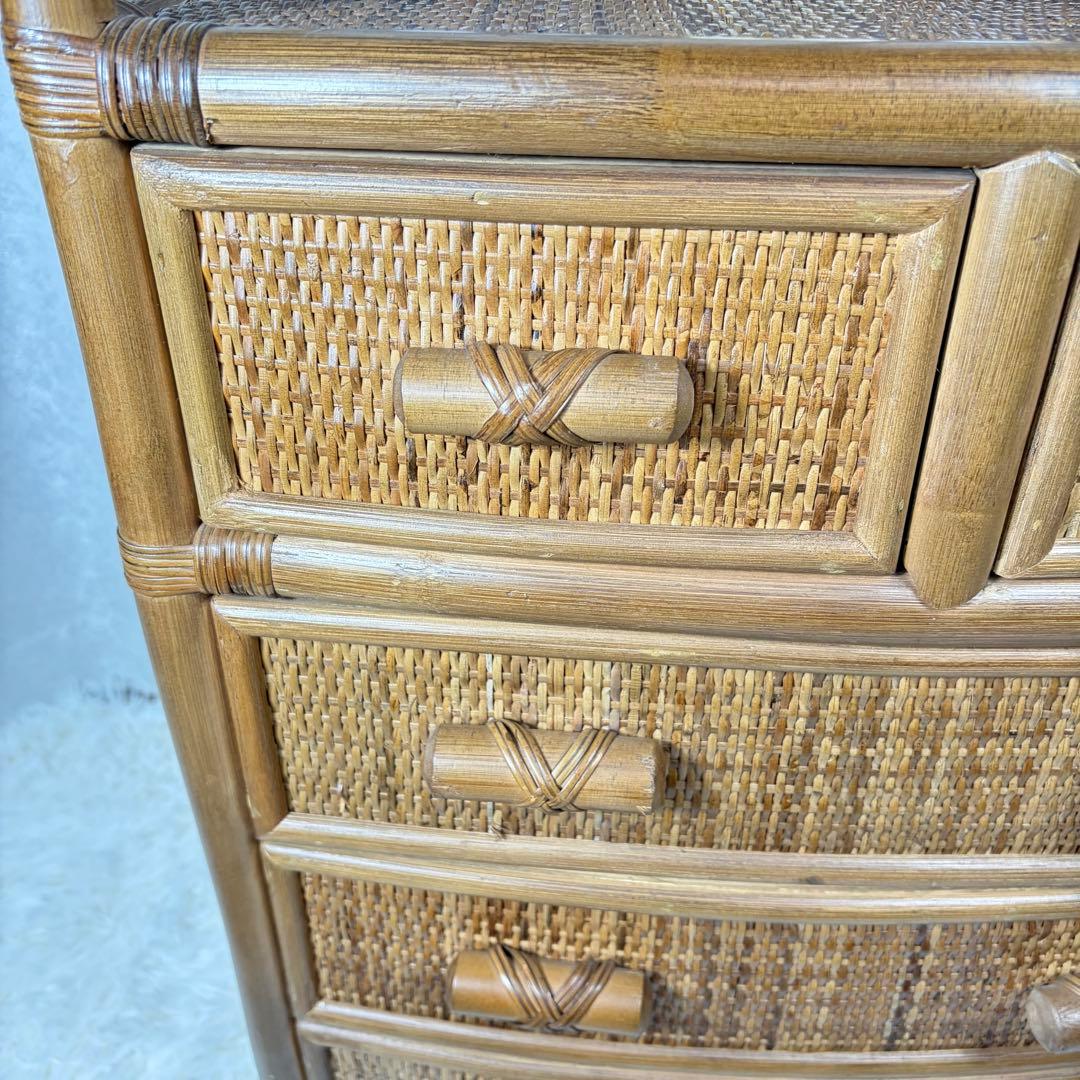 ラタンチェスト 4段 引き出し収納 籐家具 ナチュラル アジアン 小物収納