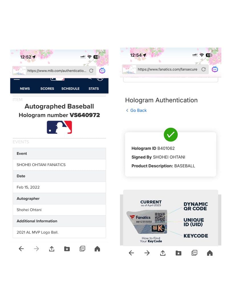 【希少】大谷翔平 直筆サインボール MLB公式 & Fanaticsホログラム