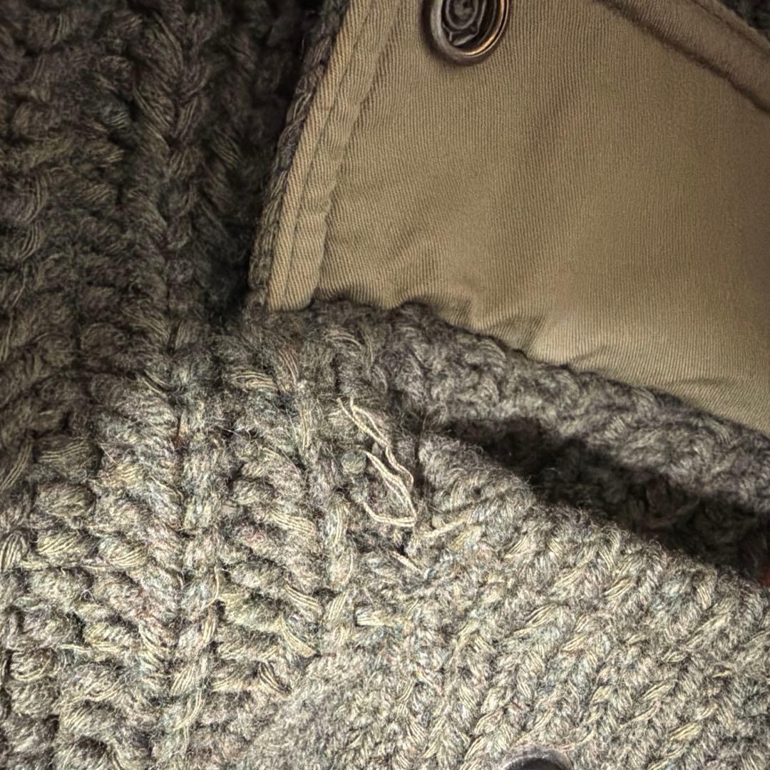 ラルフローレン ニットジャケット 厚手 ショールカラー ポケット付 デザイン M