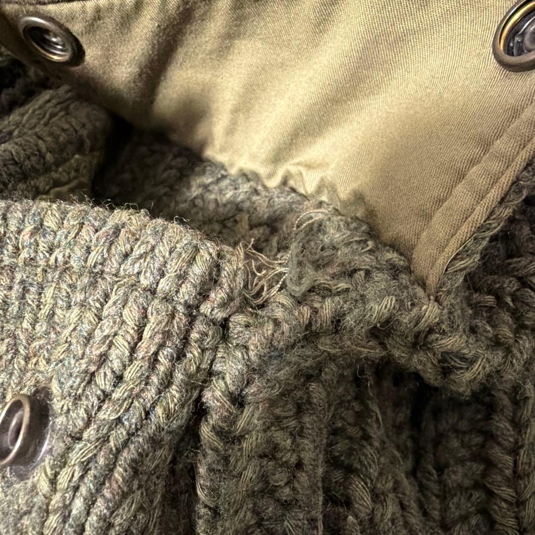 ラルフローレン ニットジャケット 厚手 ショールカラー ポケット付 デザイン M