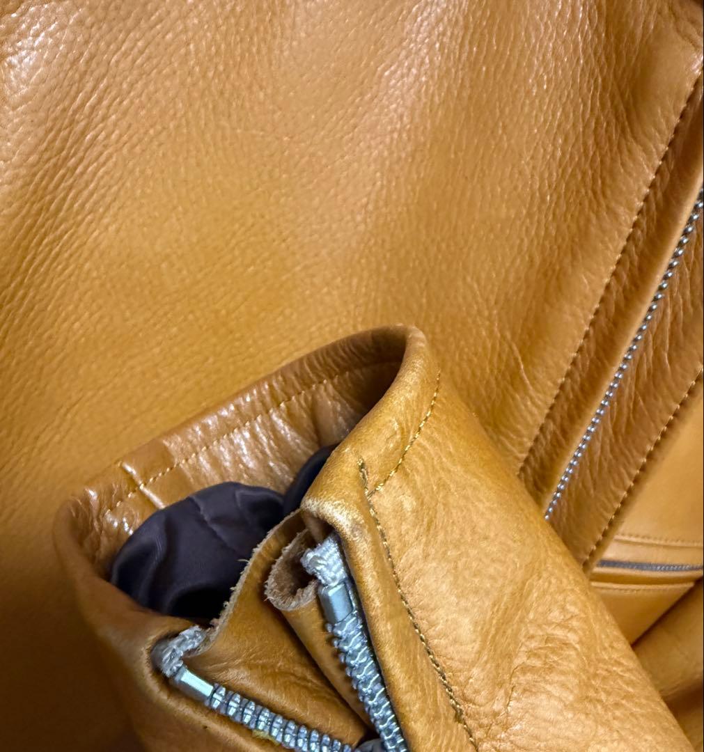 Y’2 LEATHER レザージャケット 38 ブラウン 牛革