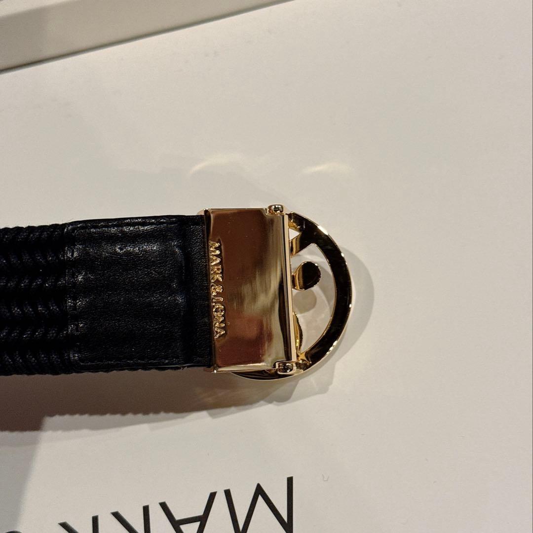 美品 ★ MARK&LONA ベルト レザー 革 ブラック 正規品