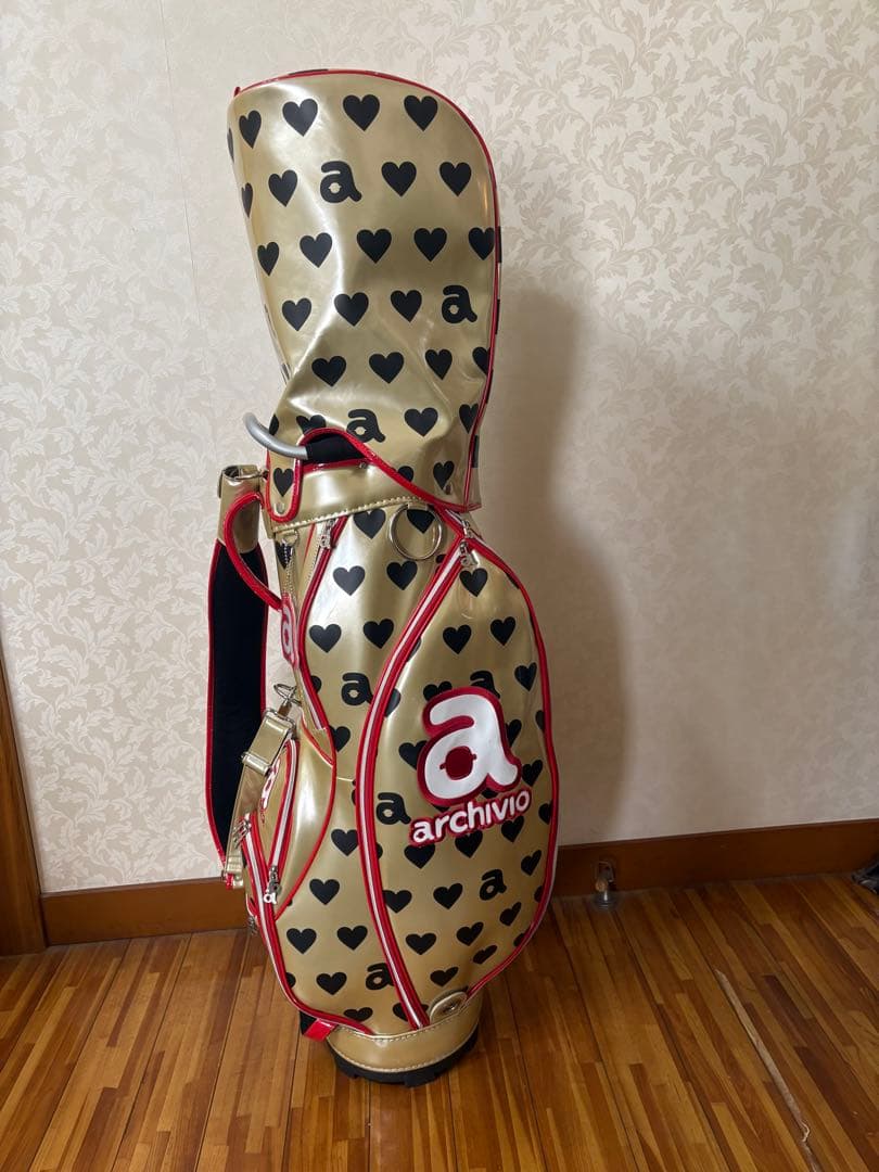 archivio ハート柄 ゴールドキャディバッグ